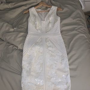 Calvin Klein white sparkly bodycon dress